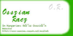 osszian racz business card